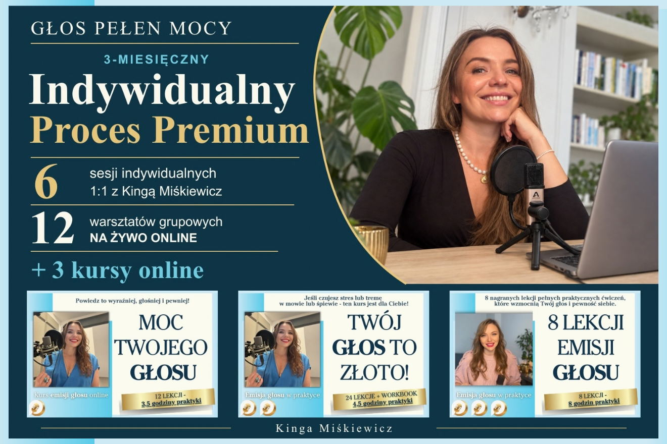 Głos Pełen Mocy — okładka Indywidualnego Procesu Premium z Kingą Miśkiewicz
